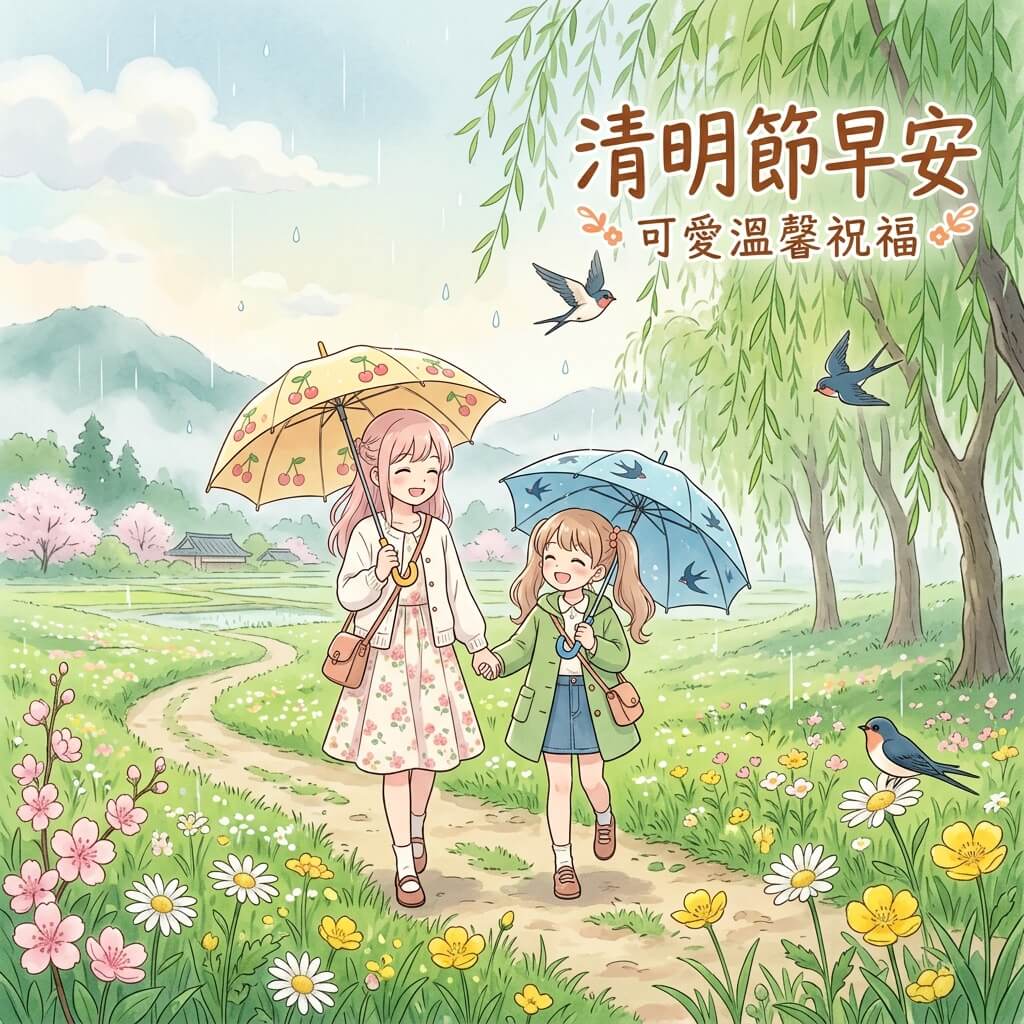 清明節早安圖免費下載 可愛祝福圖