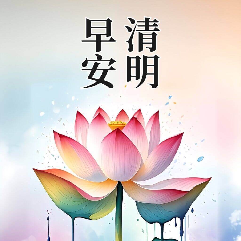 清明節早安圖｜蓮花圖
