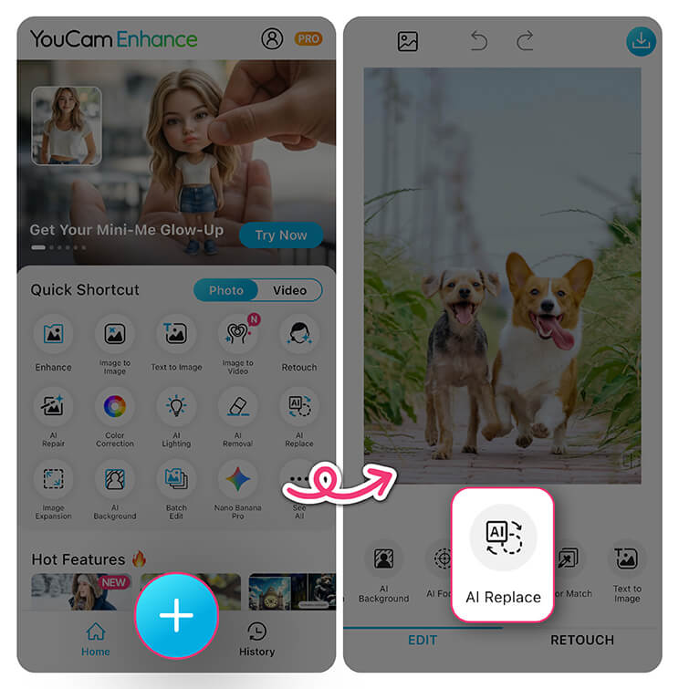 Téléchargez dès maintenant l’application YouCam Enhance - le meilleur éditeur photo alimenté par l’IA.