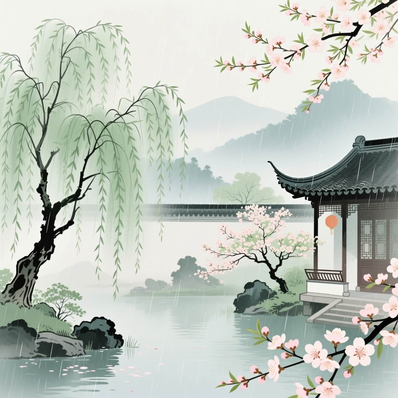 古典風清明節早安圖免費下載