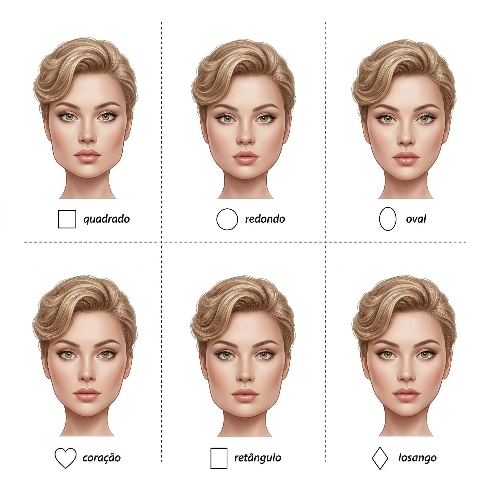 Os 6 formatos de rosto mais comuns para escolher o design de sobrancelha ideal