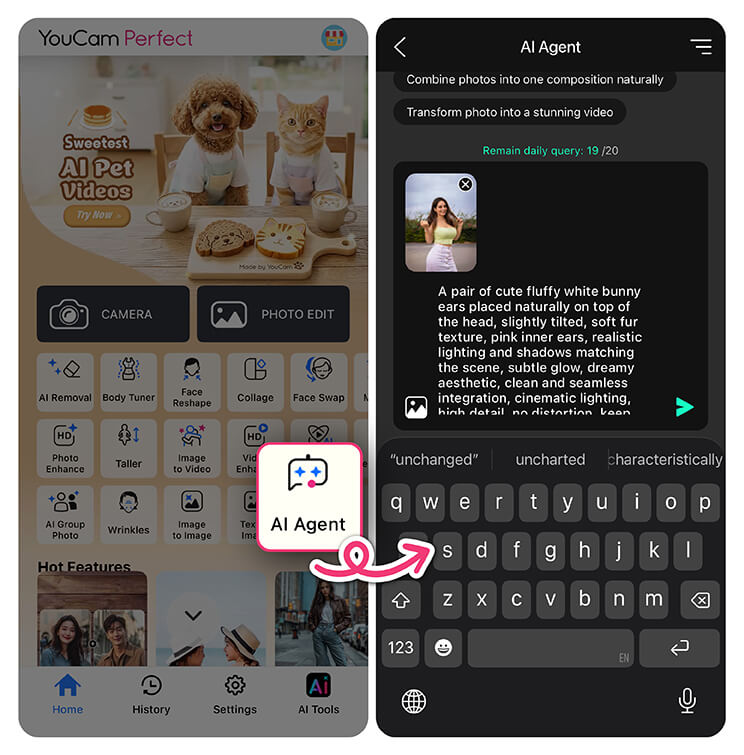 Use AI Agent To Add Easter Bunny Ears to Photos