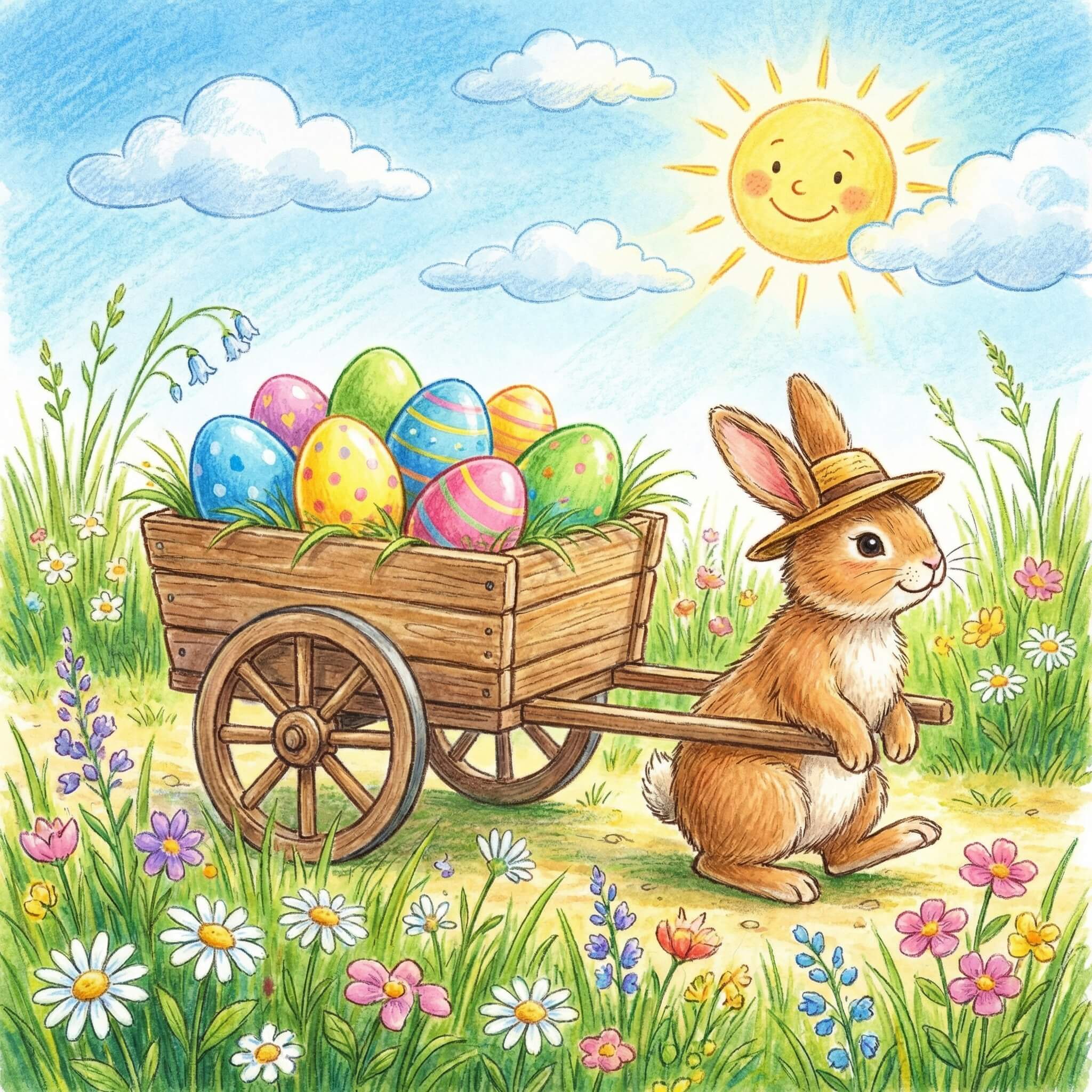 Prompt pour créer image lapin de Pâques aquarelle