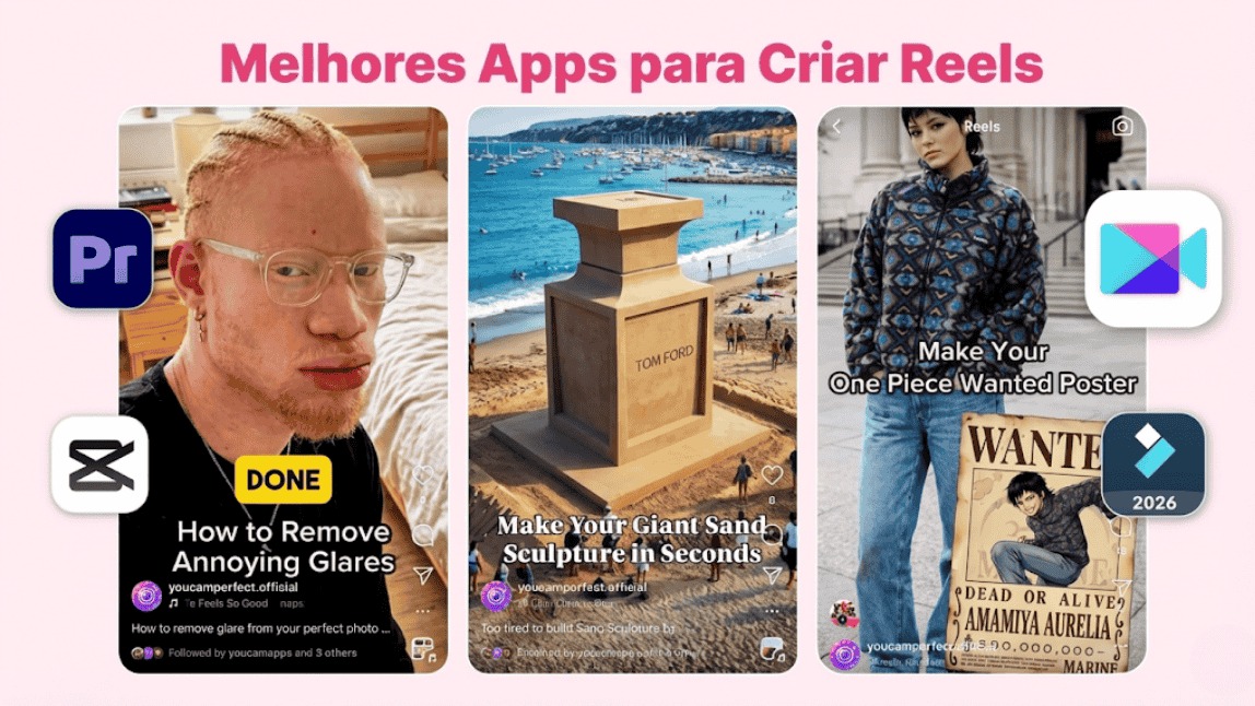 10 melhores apps para criar Reels no Instagram em 2026: YouCam Video, CapCut e mais