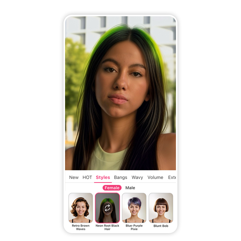 See yourself in this Ultra Music Festival hairstyle using AI Hairstyle tool.