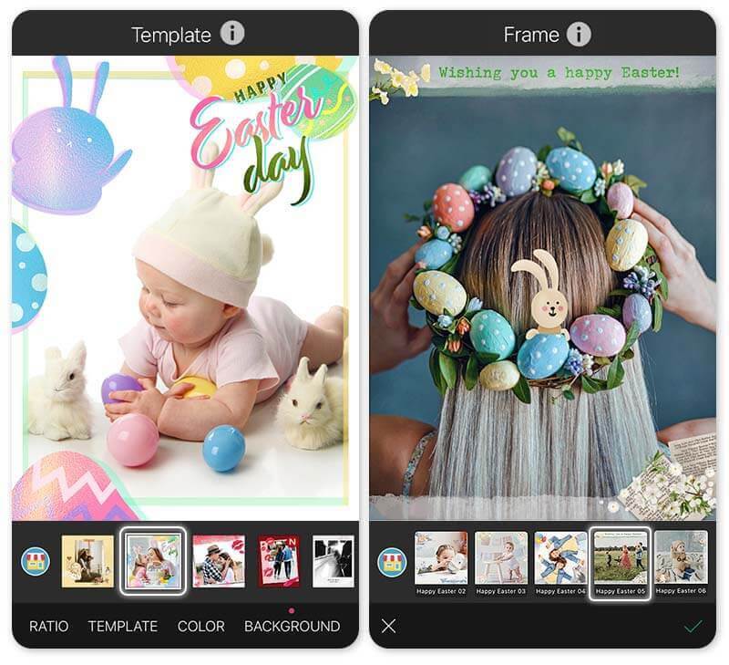 Добавьте милые рамки Happy Easter к фото в лучшем пасхальном фоторедакторе