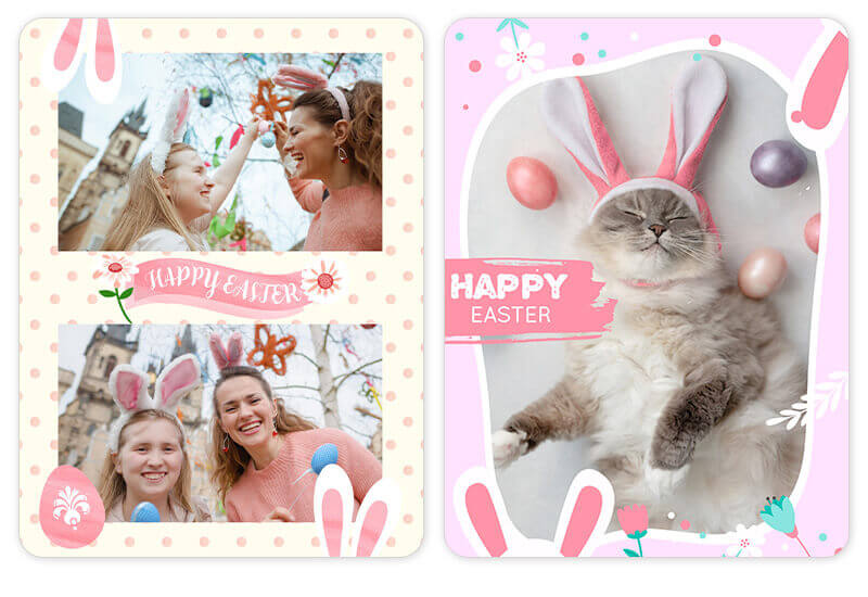 Виртуальная пасхальная открытка с кроличьими ушками