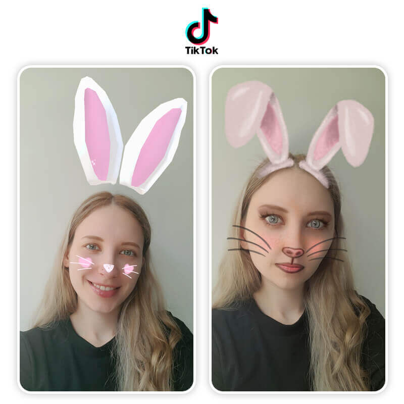 Пасхальные фильтры с кроликами в TikTok