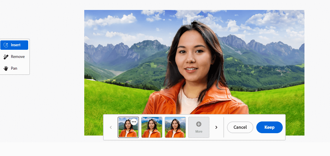 I used Generative Fill to generate a new photo background with AI