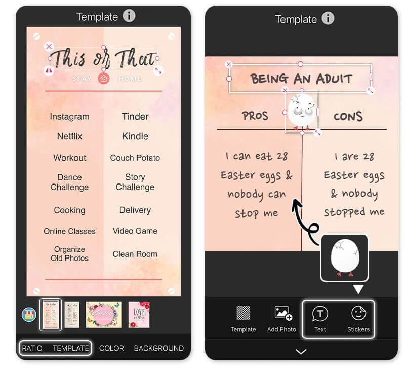 Создайте пасхальный мем про взрослую жизнь с бесплатным шаблоном в лучшем фоторедакторе