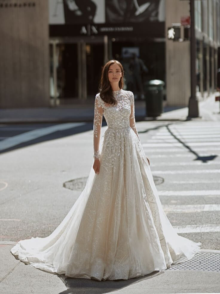 Detachable Sleeves Long Sleeve Wedding Dress 1