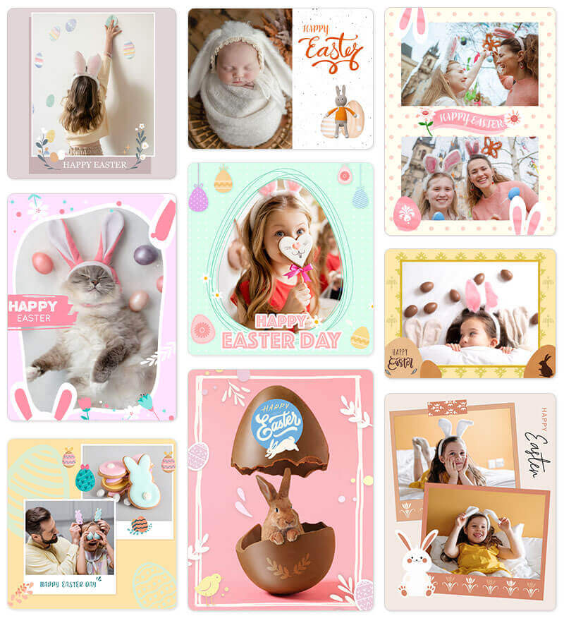 Пасхальные фотокарточки, созданные с помощью пасхального фоторедактора