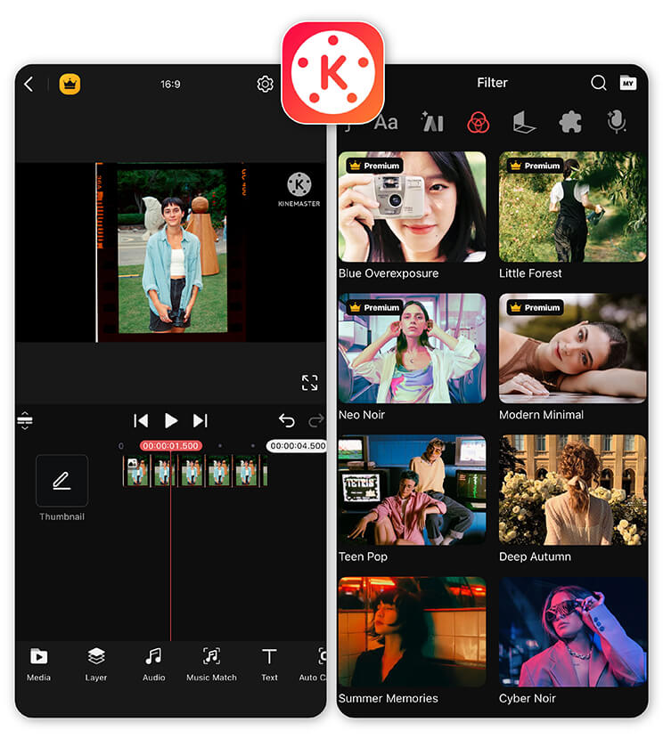 KineMaster: aplicativo para criar Reels com edição em múltiplas camadas