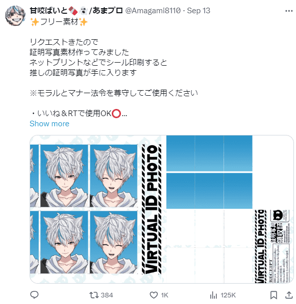 @Amagami8110さんの証明写真ガイドライン素材