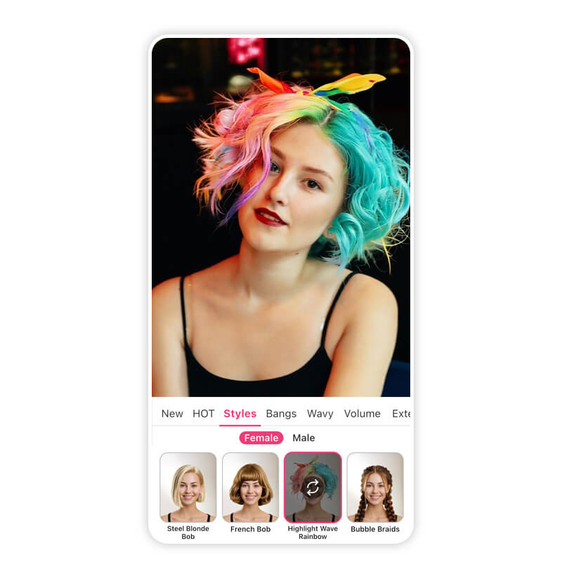 Vibrante y divertida, este estilo mezcla ondas suaves con toques de mechas en colores arcoíris. Esta idea de peinado es perfecta para el Ultra Music Festival 2026.