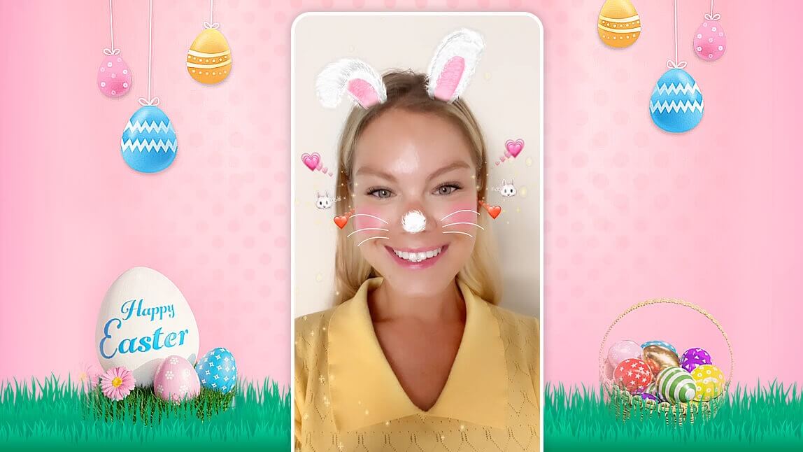 Add bunny ears to photo with Easter bunny filters