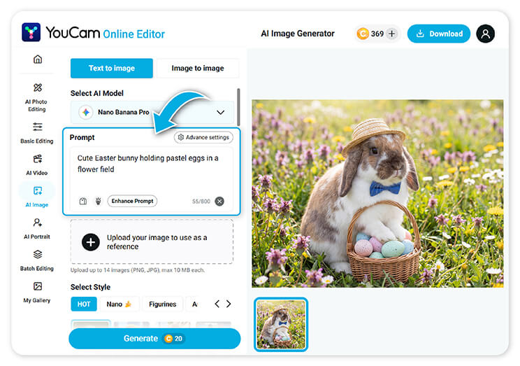 Create Easter images in just a few simple steps with YouCam Online Editor.