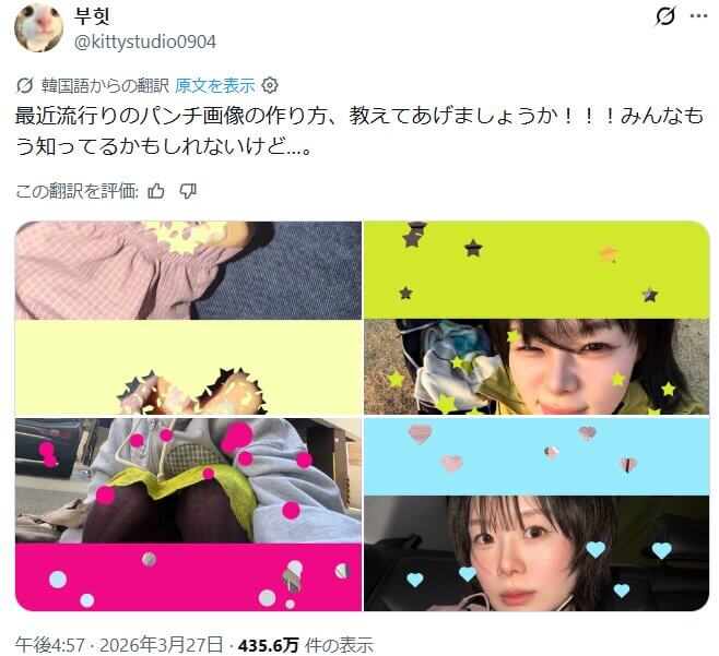 トレンドのパンチ加工のXポスト