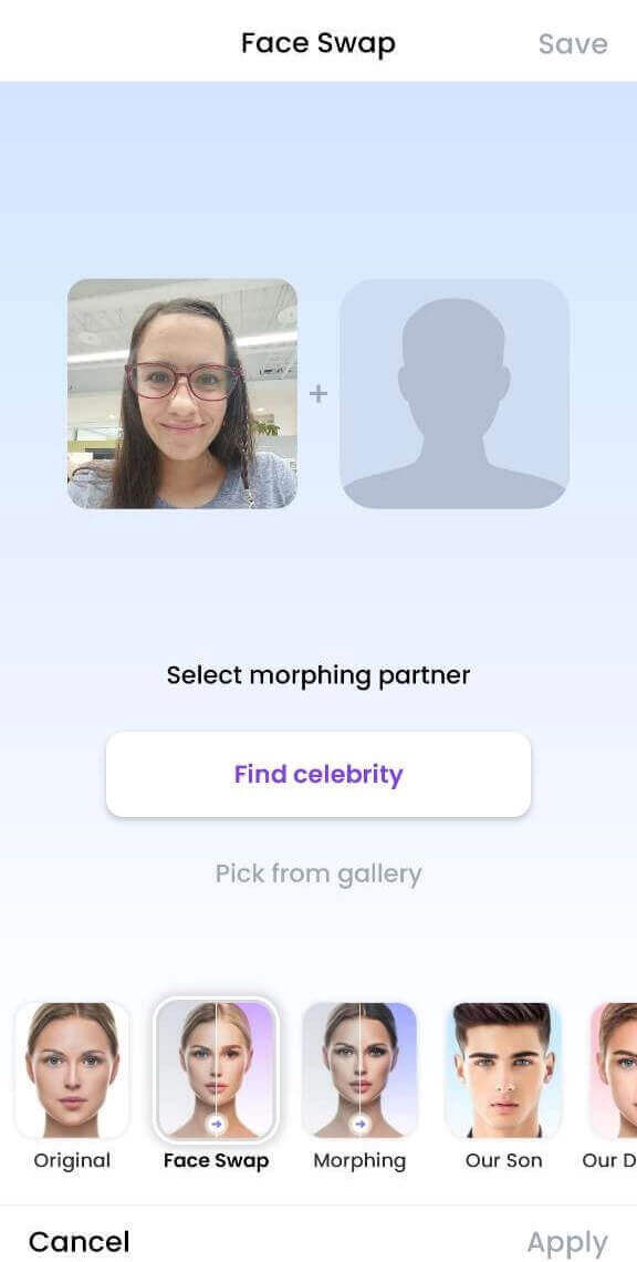Swap face de faceapp