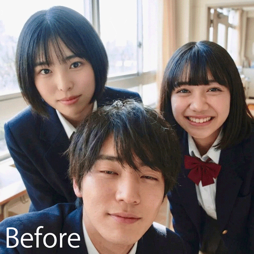 目を開けた画像の比較