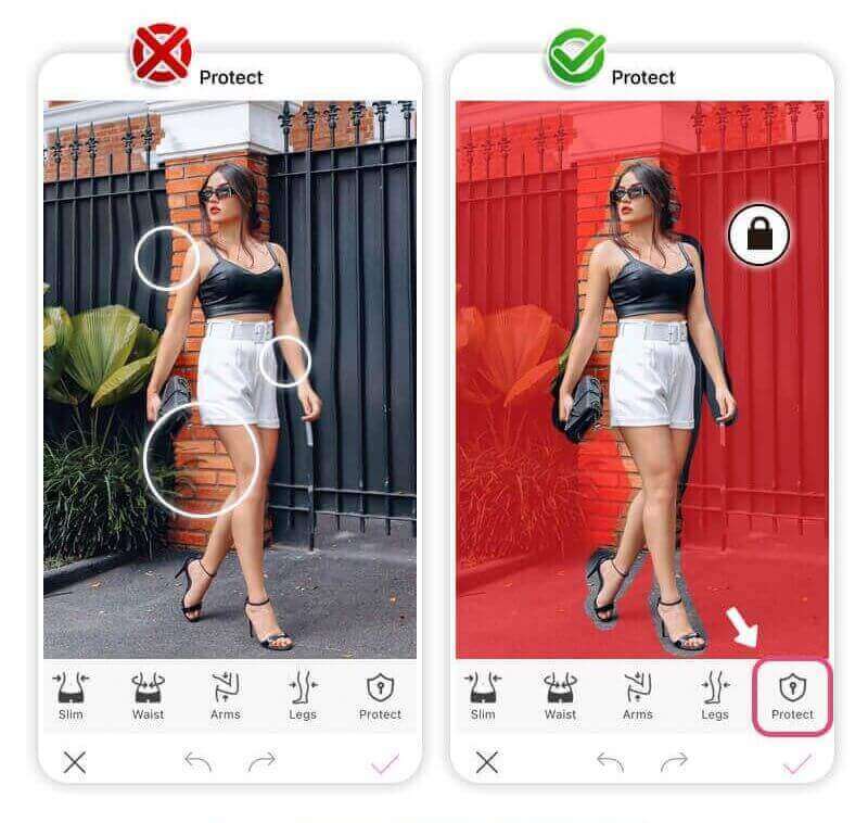 Application retouche corps gratuite sans distorsion d'arrière-plan