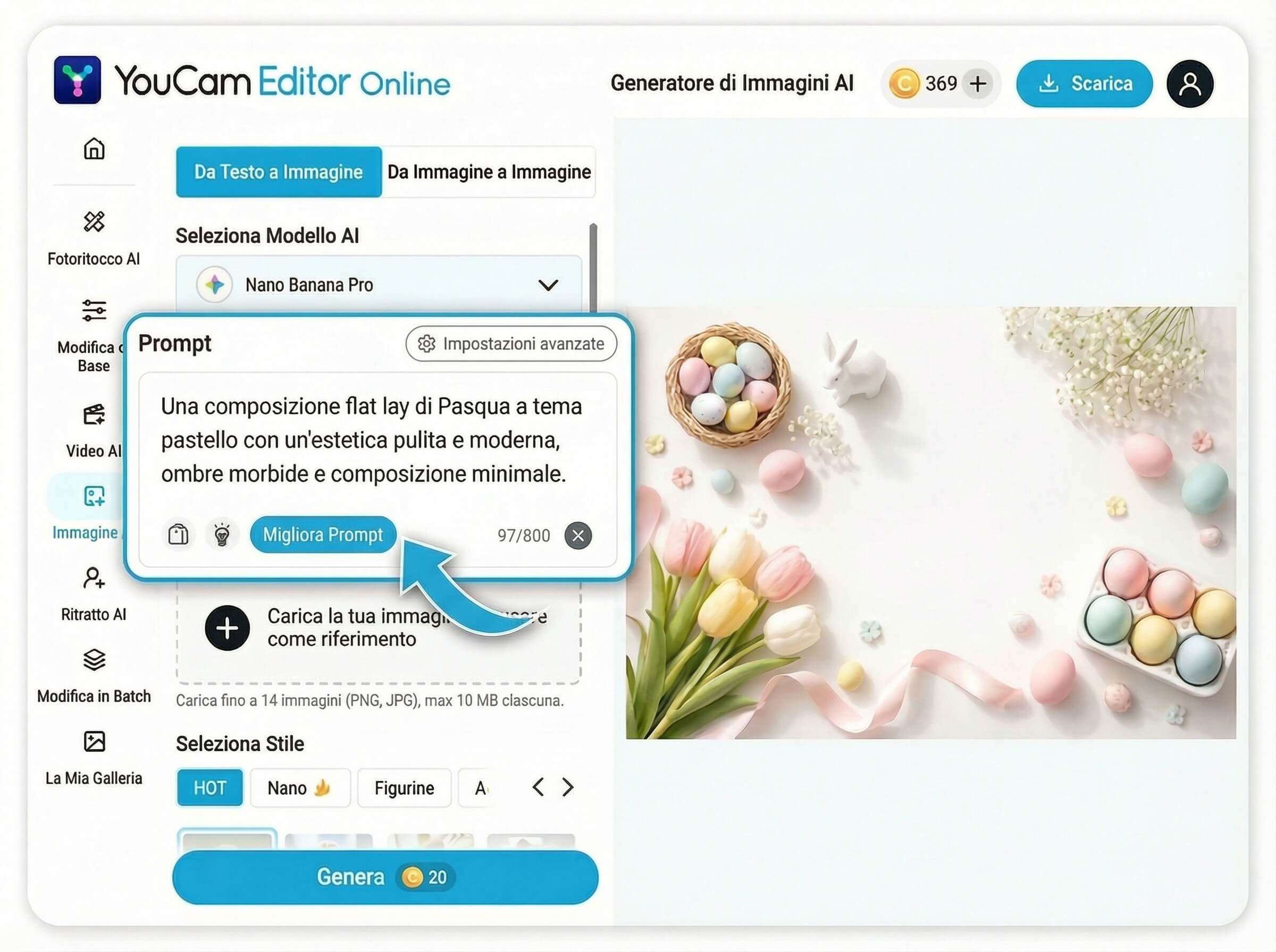 Come Creare Immagini Pasquali con il Generatore di Immagini Ai di YouCam Online Editor