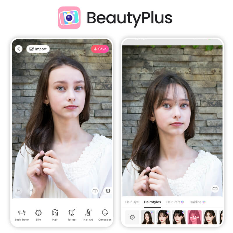 Try on hairstyles with BeautyPlus - one of the top hair cutting apps.