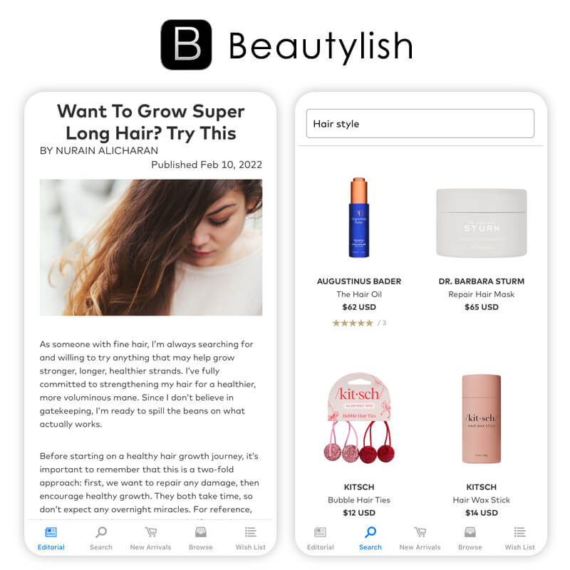 Try on hairstyles instantly with Beautylish - one of the top hair cutting apps.