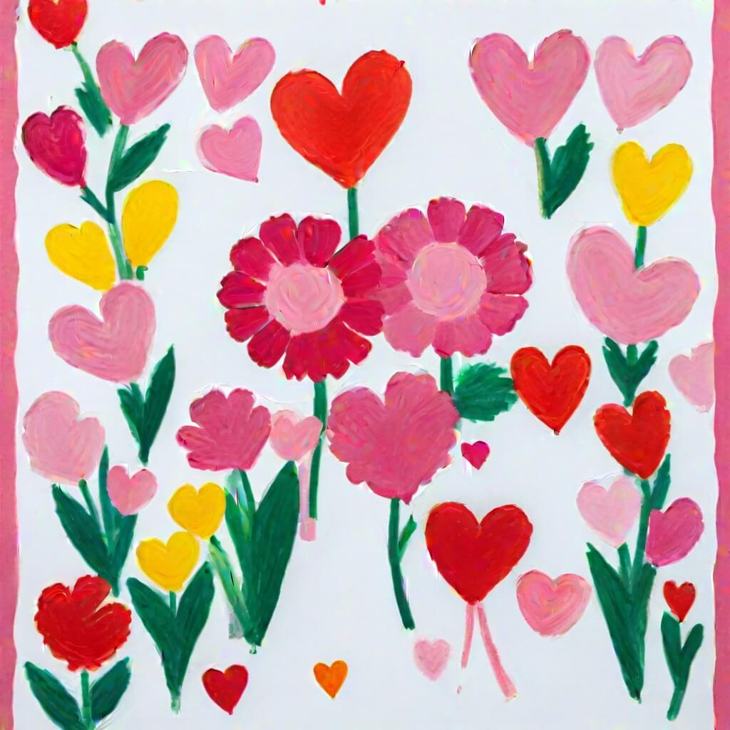 KI-Muttertagskarte: Vintage Illustration mit Blumen