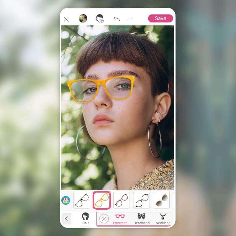 Essayer les meilleures lunettes en ligne pour visage rond application gratuite YouCam Makeup :  : quelle lunette pour mon visage 