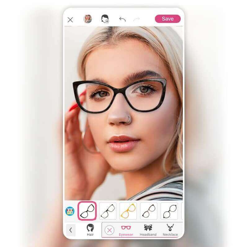 Essayer les meilleures lunettes en ligne pour visage forme oblong appli gratuite YouCam Makeup : quelle lunette pour mon visage 