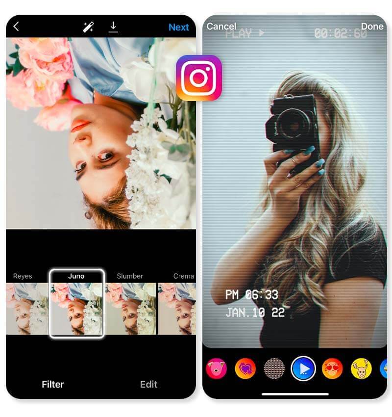 Filtros do Instagram stories e feed edição grátis