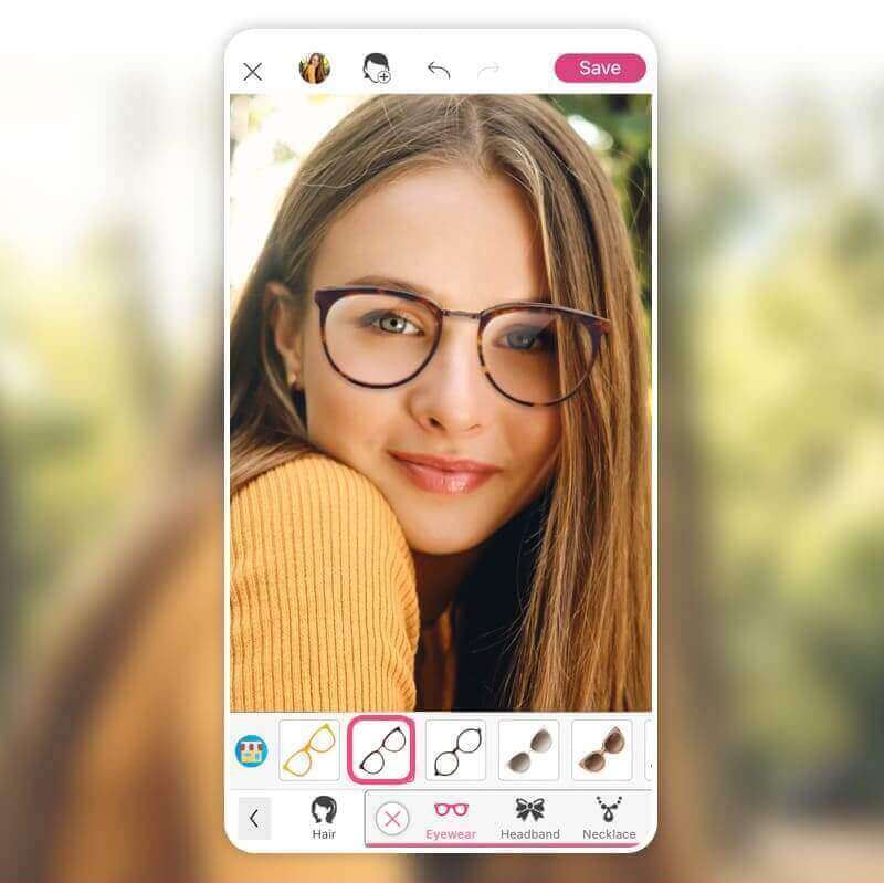 Essayer les meilleures lunettes en ligne gratuitement avec l'appli YouCam Makeup : quelle lunette pour mon visage 