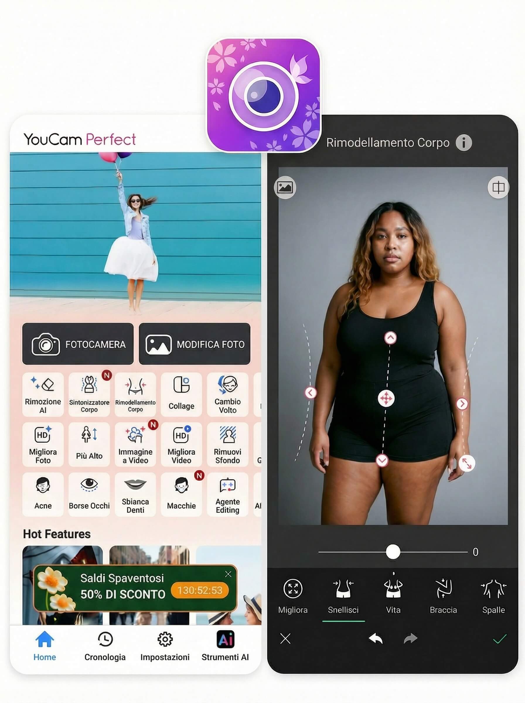 YouCam Perfect: Miglior App per Snellire Corpo Gratis nelle Foto