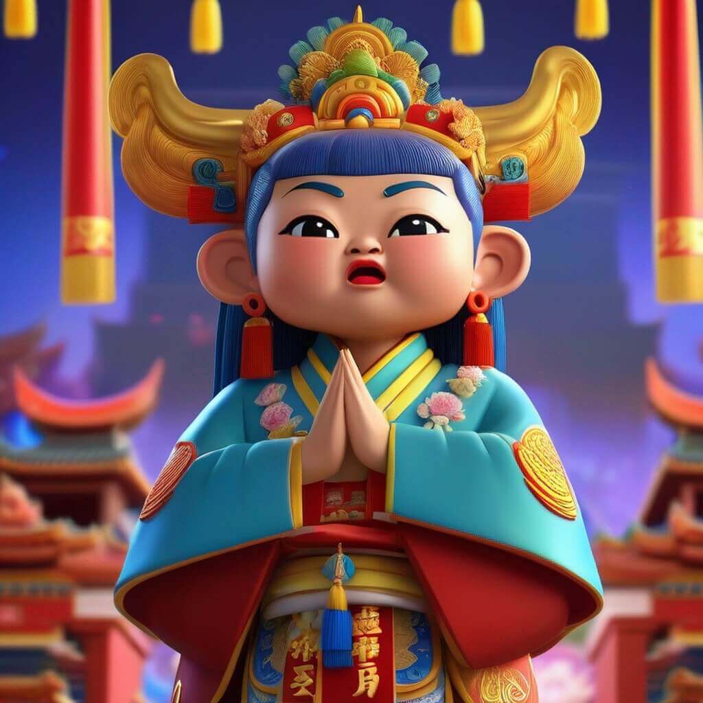 Q 版媽祖圖：媽祖保佑