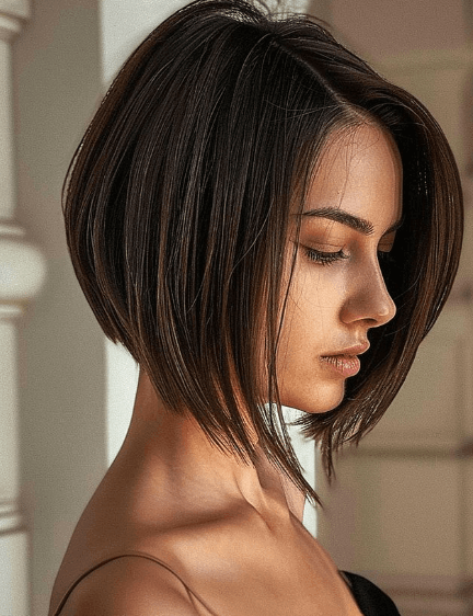 Coupe qui donne du volume aux cheveux fins : carré plongeant dégradé