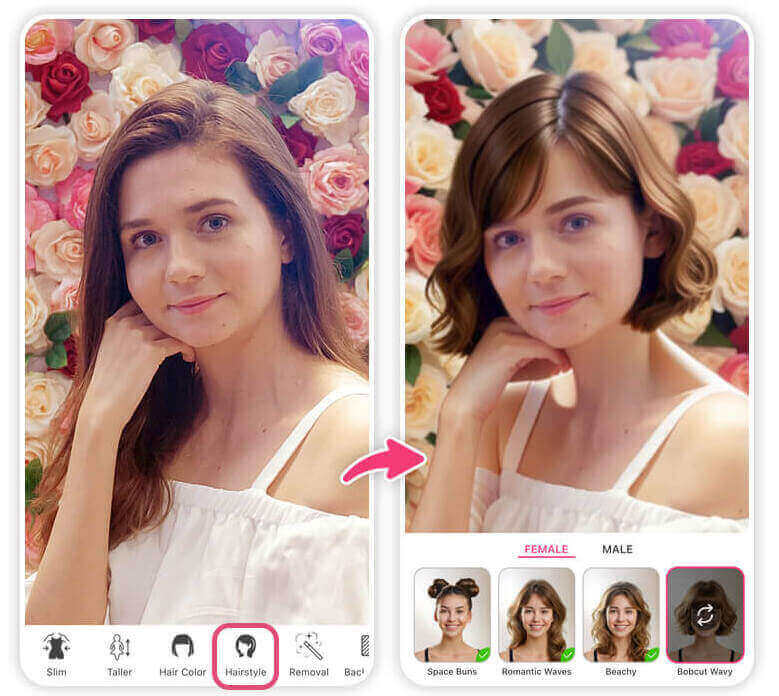 Simulateur coupe cheveux IA