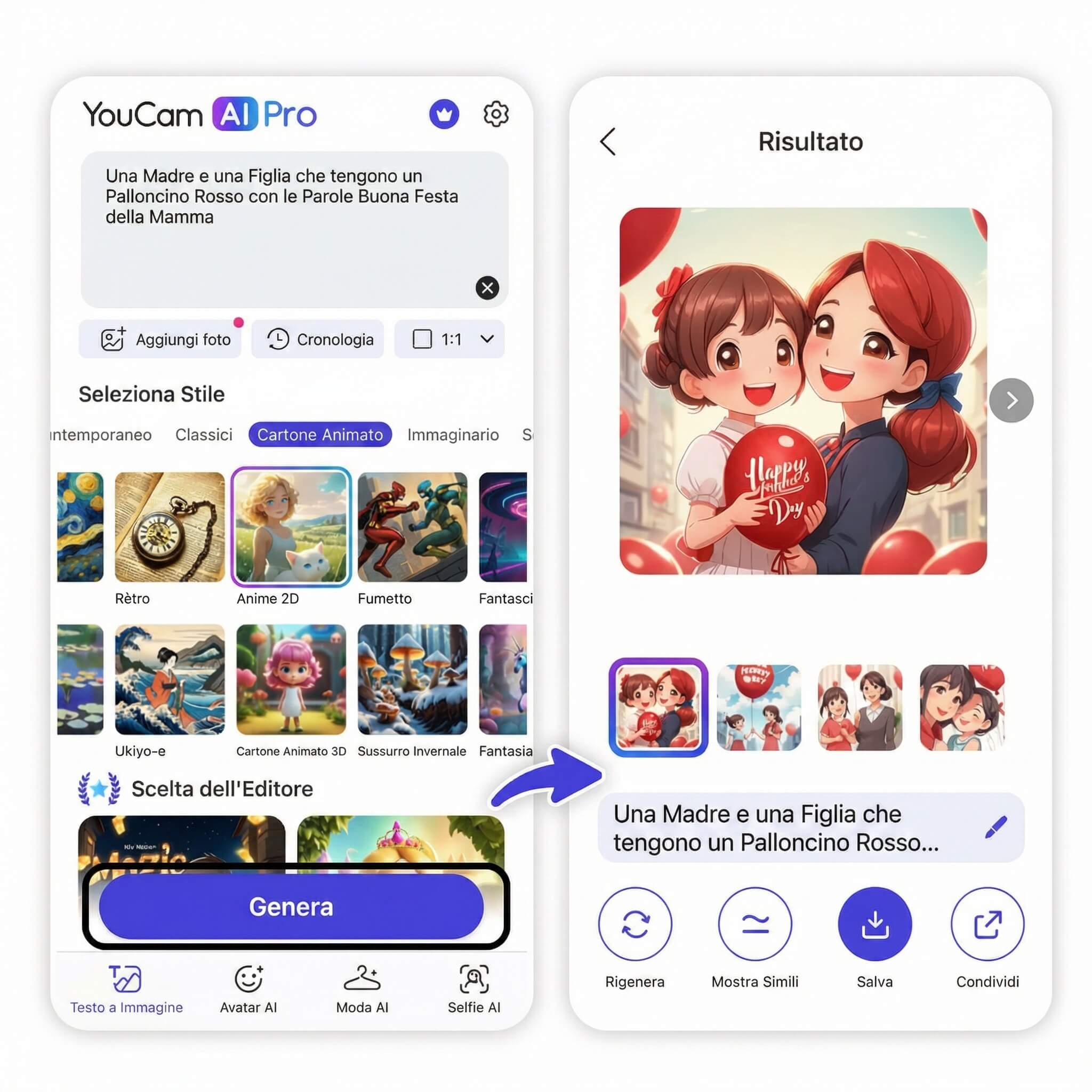 Come Creare il Tuo Biglietto per Festa della Mamma col Miglior Generatore di Immagini AI: YouCam AI Pro