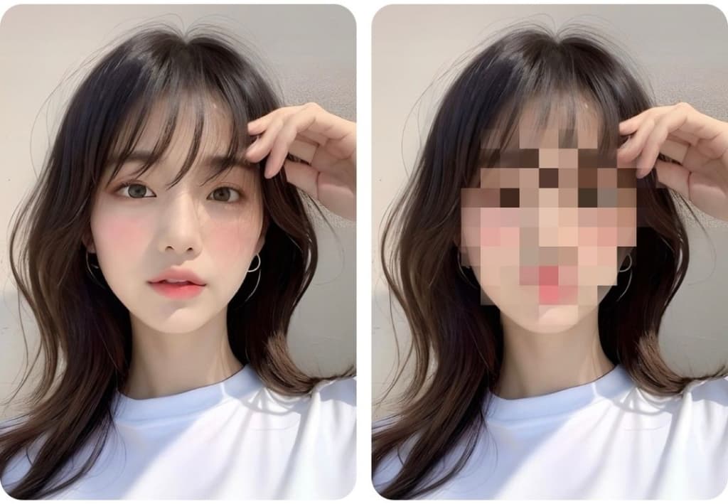 モザイクアプリで顔を隠した加工例