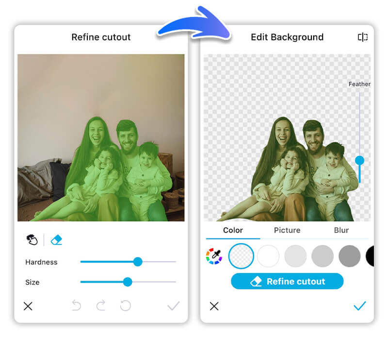 Familienfoto als Muttertagskarte gestalten – Hintergrund entfernen und ersetzen