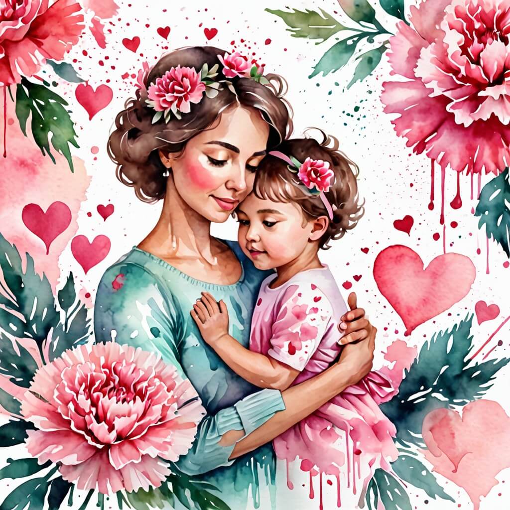 KI Muttertagskarte Beispiel 1 – florales Design