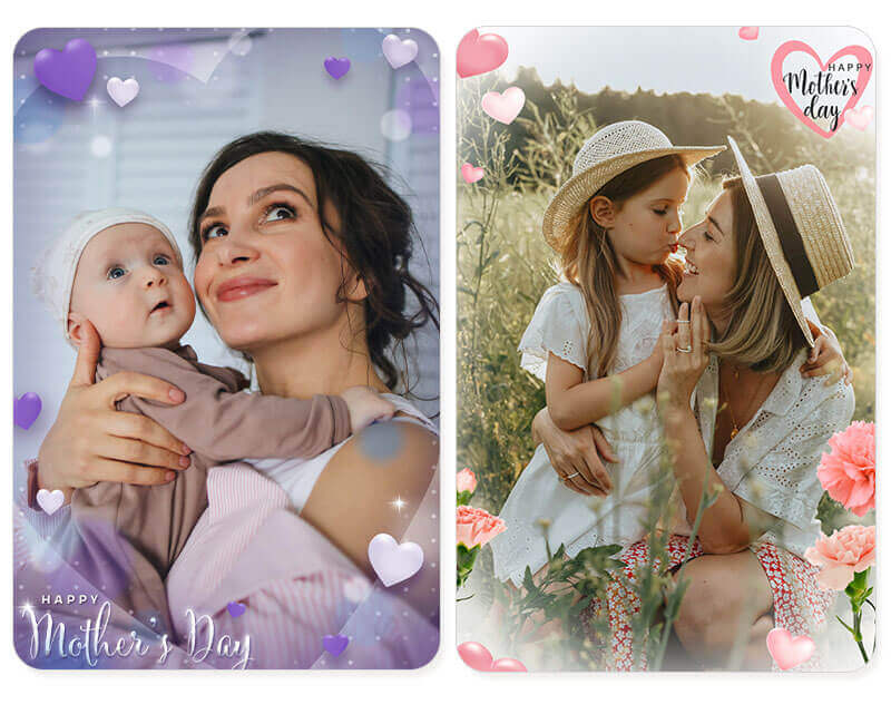 กรอบรูปดิจิทัล Happy Mother's Day บน YouCam Perfect