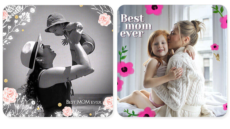กรอบรูปดิจิทัล Best Mom Ever บน YouCam Perfect