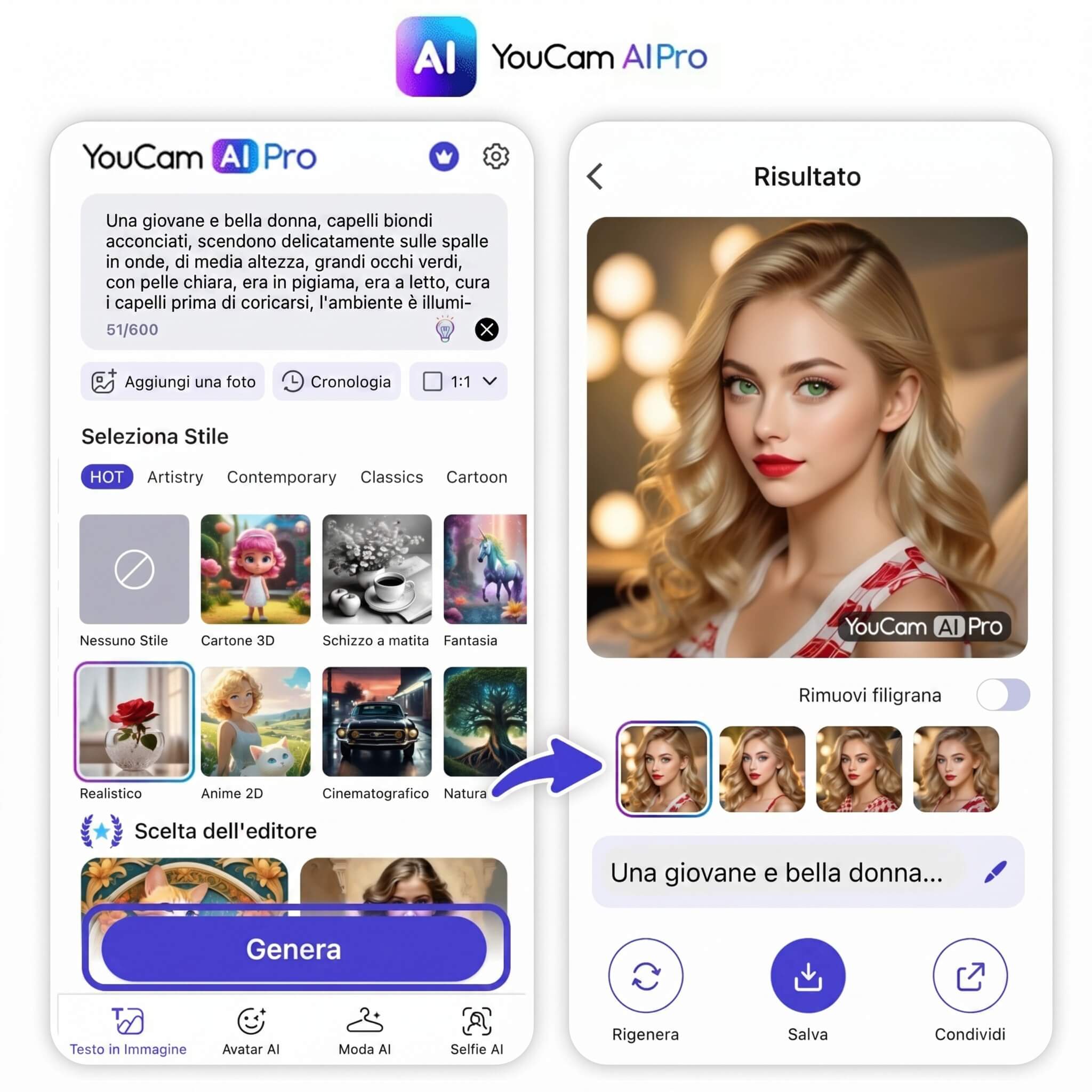 Inserisci Prompt per Creare Ragazza Virtuale AI Gratis