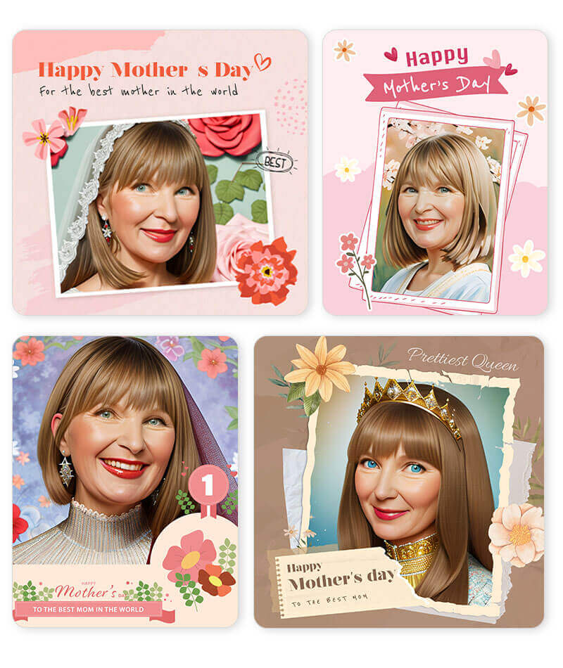 Идея фото ко Дню матери: персональная открытка с аватаром
