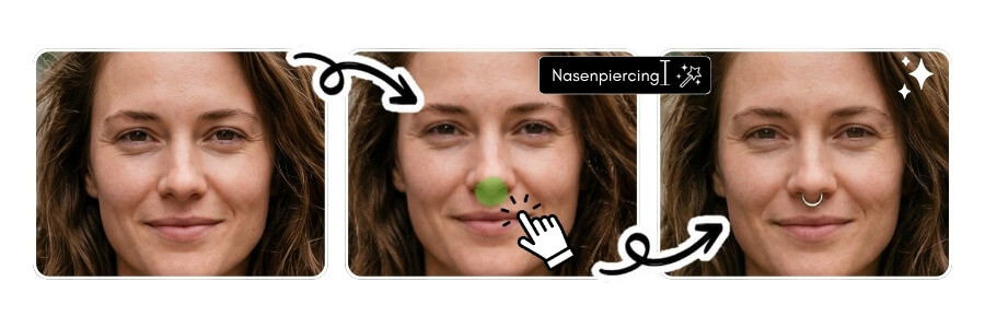Virtuell Piercing anprobieren mit KI von YouCam