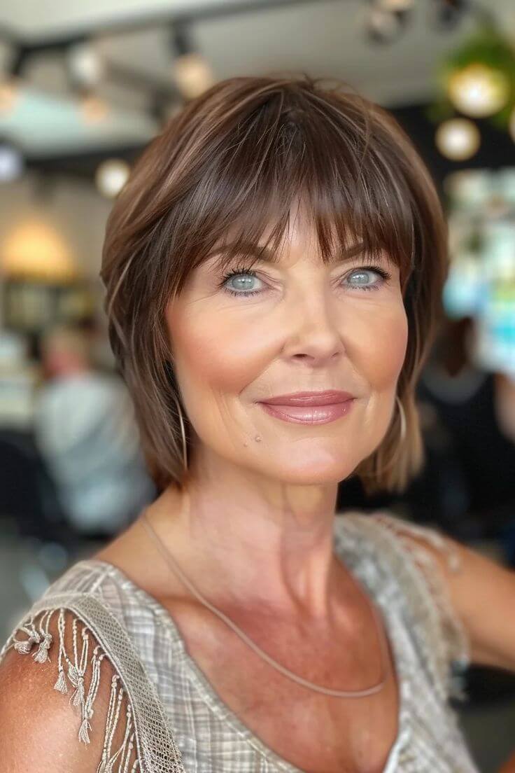 Chanel curto com franja para emoldurar o rosto