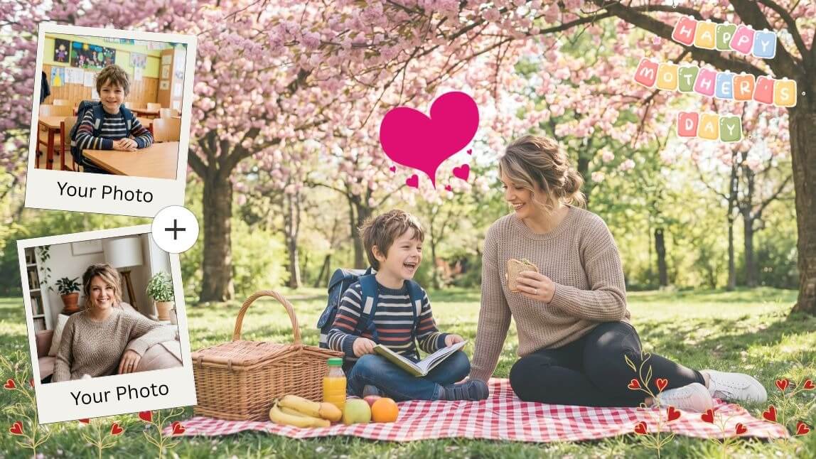 Make a Happy Mother's Day video with Image to Video, filters and AI effects