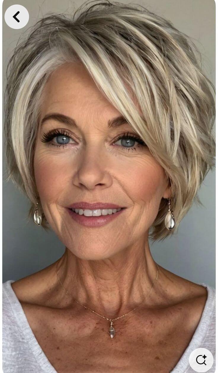 Corte chanel curto para mulheres maduras