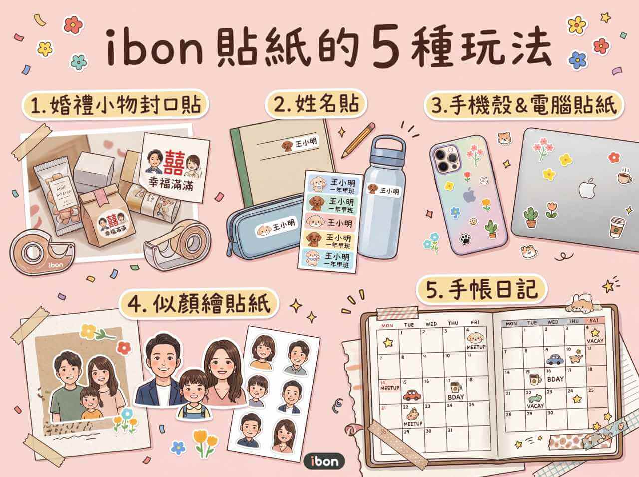 ibon 貼紙自製的五種用途